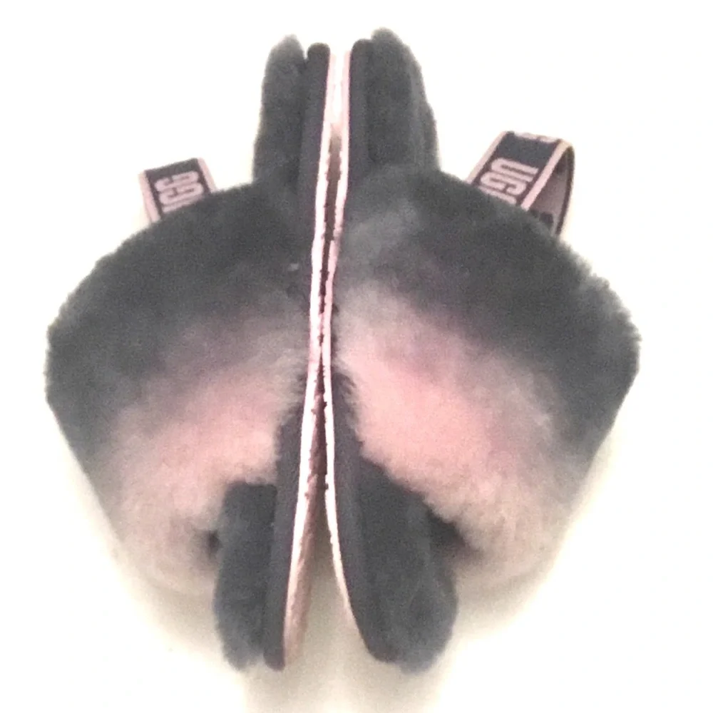 UGG Fluff Yeah Size 11 Slide Shoes Gradient Gray Pink Combo